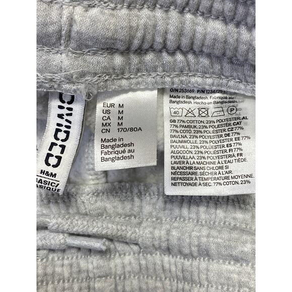 H&M Divided Women's Gray High Waisted Pull On Wide Leg Lounge Sweat Pants Size M - Picture 4 of 4